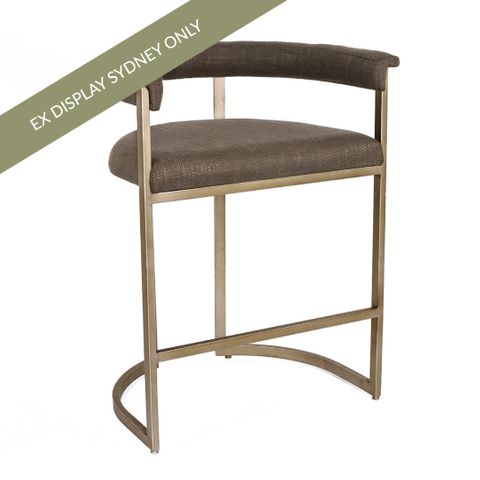 Dino Kitchen Stool - Chocolate Linen - OUTLET NSW