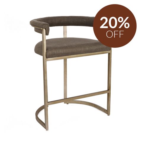 Dino Kitchen Stool - Chocolate Linen