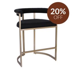 Dino Kitchen Stool - Black Linen