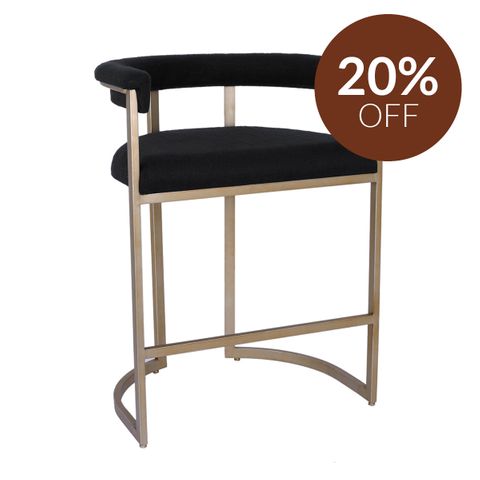 Dino Kitchen Stool - Black Linen