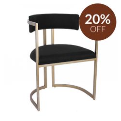 Dino Dining Chair - Black Linen
