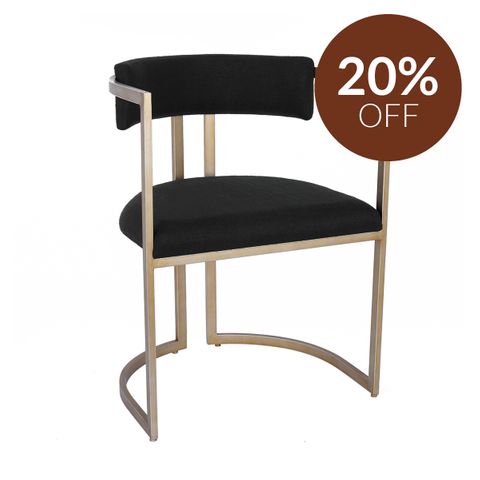 Dino Dining Chair - Black Linen