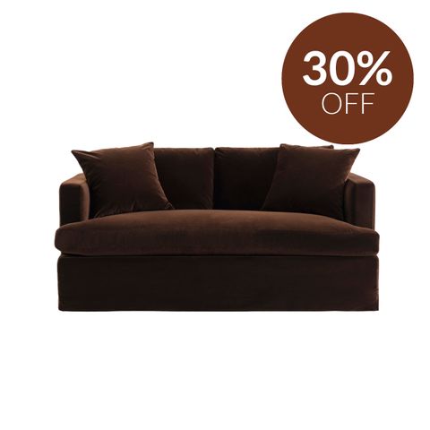 Birkshire 2 Seater Slip Cover Sofa - Dark Chocolate Velvet