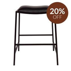 Kai Black Kitchen Stool - Black Vegan Leather