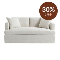 Birkshire 2 Seater Slip Cover Sofa - Off White Linen