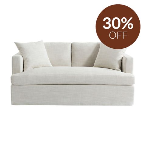 Birkshire 2 Seater Slip Cover Sofa - Off White Linen