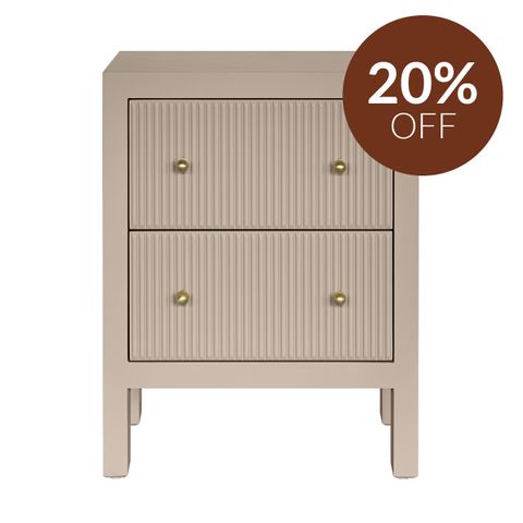 Ariana Bedside Table - Small Beige