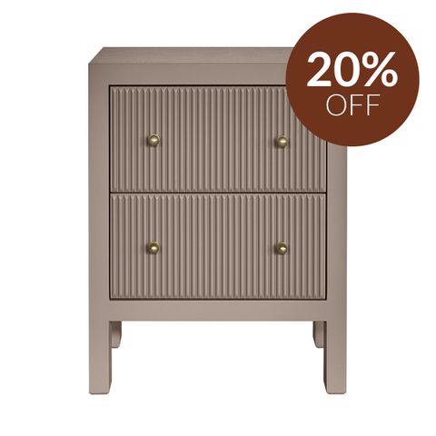 Ariana Bedside Table - Small Taupe