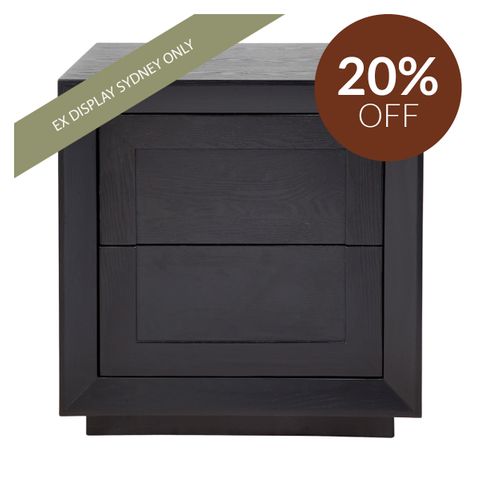 Balmain Tall Bedside Table - Black