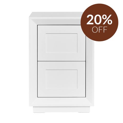 Balmain Bedside Table - Petite White