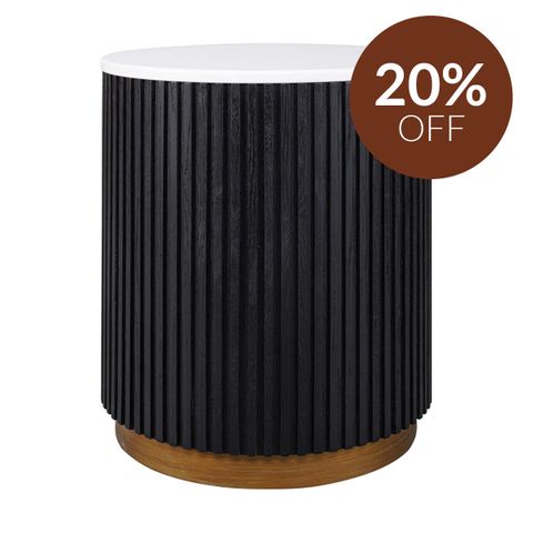 Mason Round Side Table - Black