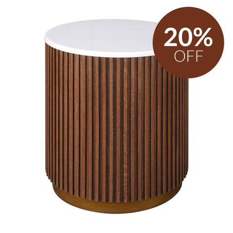 Mason Round Side Table - Walnut