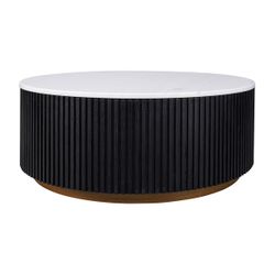 Mason Round Coffee Table - Medium Black