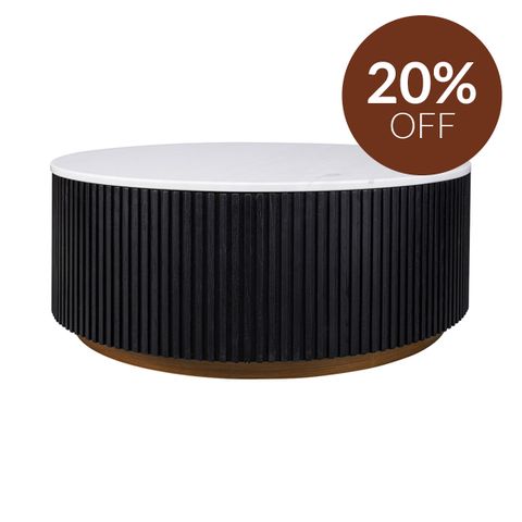 Mason Round Coffee Table - Medium Black