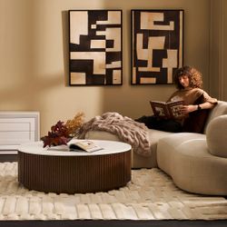 Mason Round Coffee Table - Large Walnut