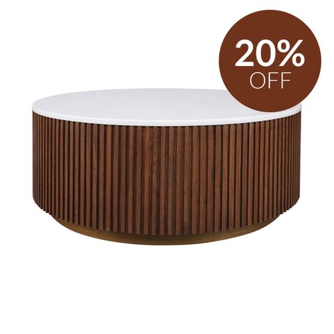 Mason Round Coffee Table - Medium Walnut