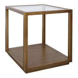 Sadie Square Side Table - Large Antique Gold
