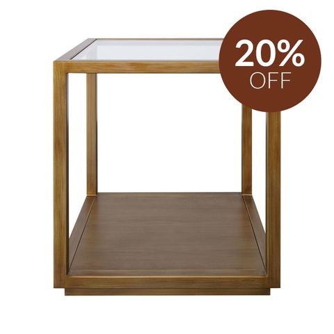 Sadie Square Side Table - Large Antique Gold
