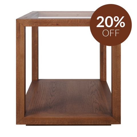 Sadie Square Side Table - Large Walnut