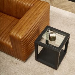 Sadie Oak Square Side Table - Medium Black