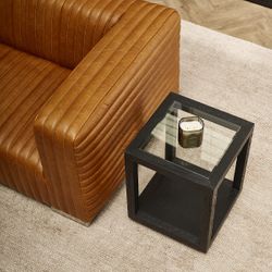 Sadie Oak Square Side Table - Medium Black