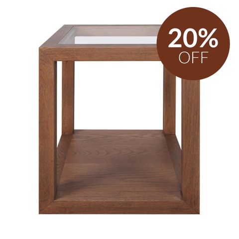 Sadie Square Side Table - Medium Walnut