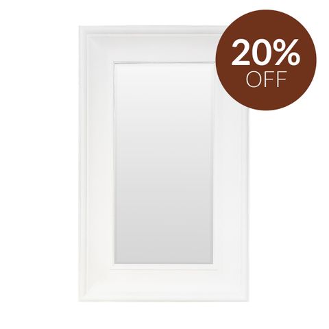 Bateman Floor Mirror - White