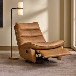 Lusitano Recliner Chair - Light Brown Leather