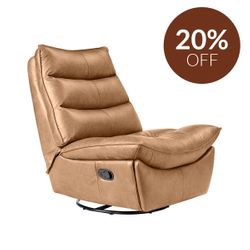 Lusitano Recliner Chair - Light Brown Leather