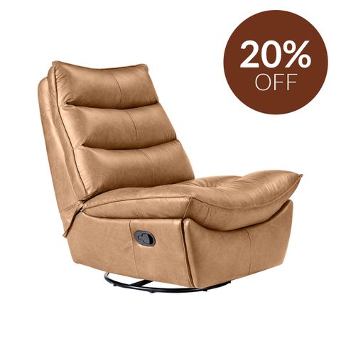 Lusitano Recliner Chair - Light Brown Leather