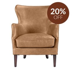 Marlon Arm Chair - Light Brown Leather