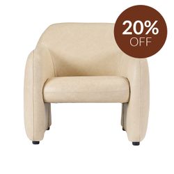 Clifton Arm Chair - Cream Leather