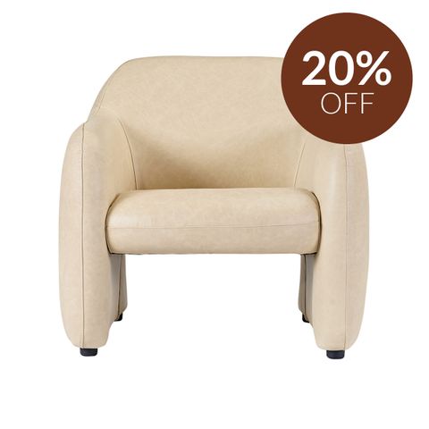 Clifton Arm Chair - Cream Leather