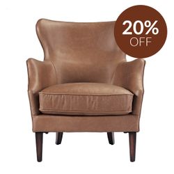 Marlon Arm Chair - Dark Brown Leather