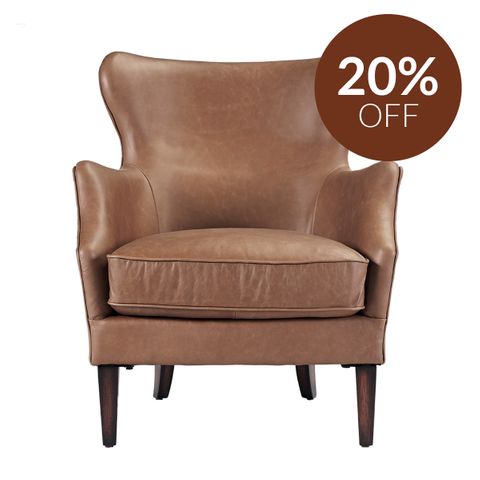 Marlon Arm Chair - Dark Brown Leather