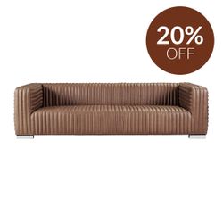 Granger 3 Seater Sofa - Dark Brown Leather