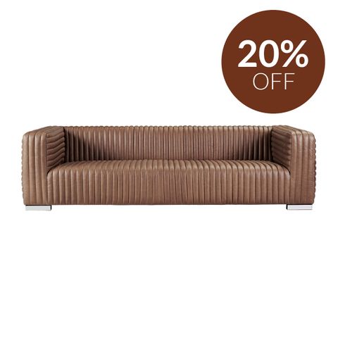 Granger 3 Seater Sofa - Dark Brown Leather