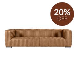 Granger 3 Seater Sofa - Light Brown Leather