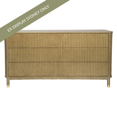 Sophia 6 Drawer Chest - Antique Gold - OUTLET NSW