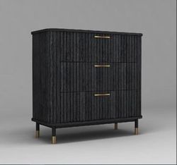 Sophia 3 Drawer Chest - Black - OUTLET NSW