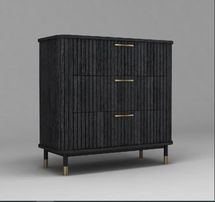 Sophia 3 Drawer Chest - Black - OUTLET NSW