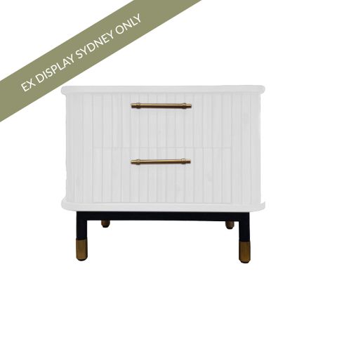 Sophia Bedside Table - White - OUTLET NSW