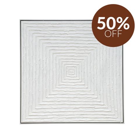 White Vortex Oil on Canvas Painting - Medium