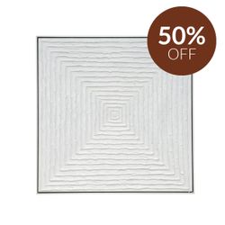 White Vortex Oil on Canvas Painting - Medium