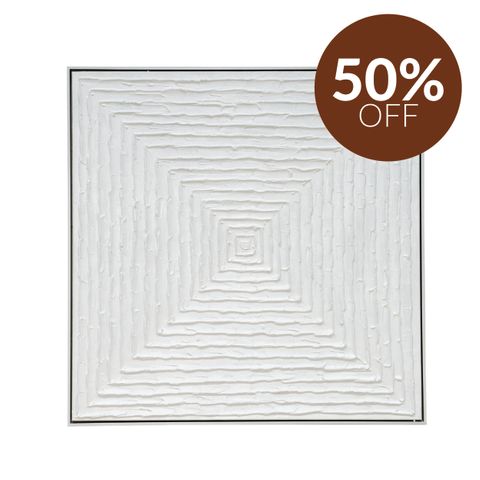 White Vortex Oil on Canvas Painting - Medium