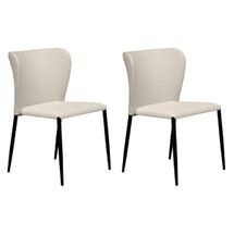 Foley Dining Chair Set of 2 - Natural w Metal Legs