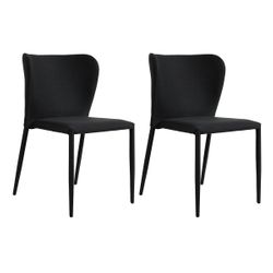 Foley Dining Chair Set of 2 - Black w Fabric Legs