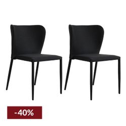 Foley Dining Chair Set of 2 - Black w Fabric Legs