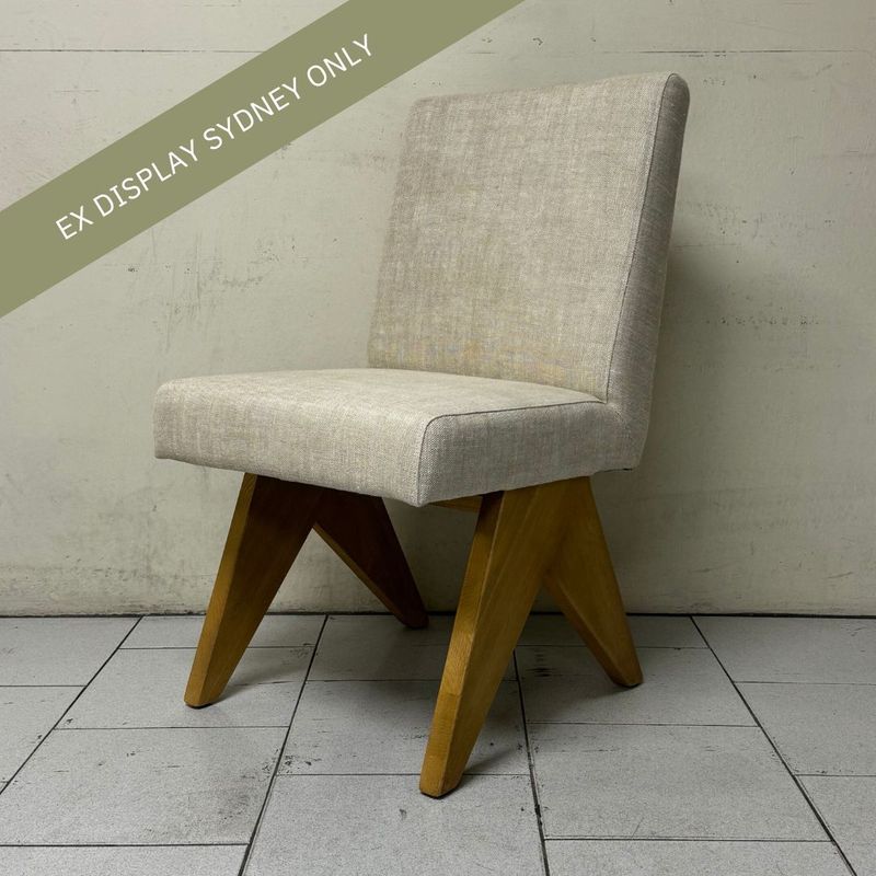 Crawford Natural Dining Chair - Natural Linen - OUTLET NSW