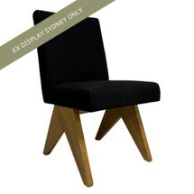 Crawford Natural Dining Chair - Black Cotton - OUTLET NSW